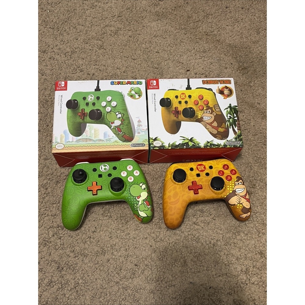 Nintendo Switch Power A Yoshi Controller  Green Donkey Kong  NO Cords Tested